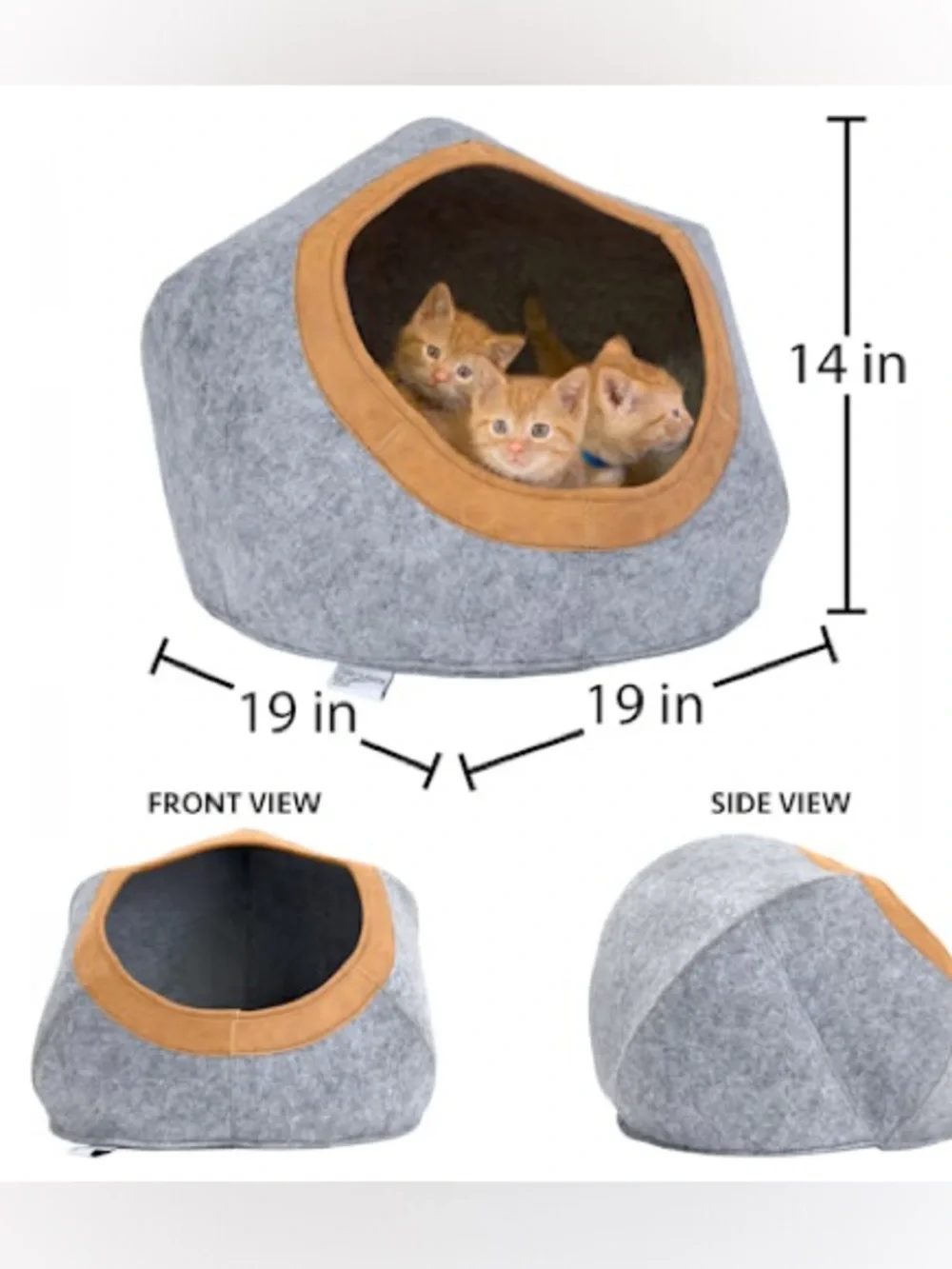 Like New! Kitty City Felt Cat Cave Hideaway Bed Enclosed Cat House Pet Shelter